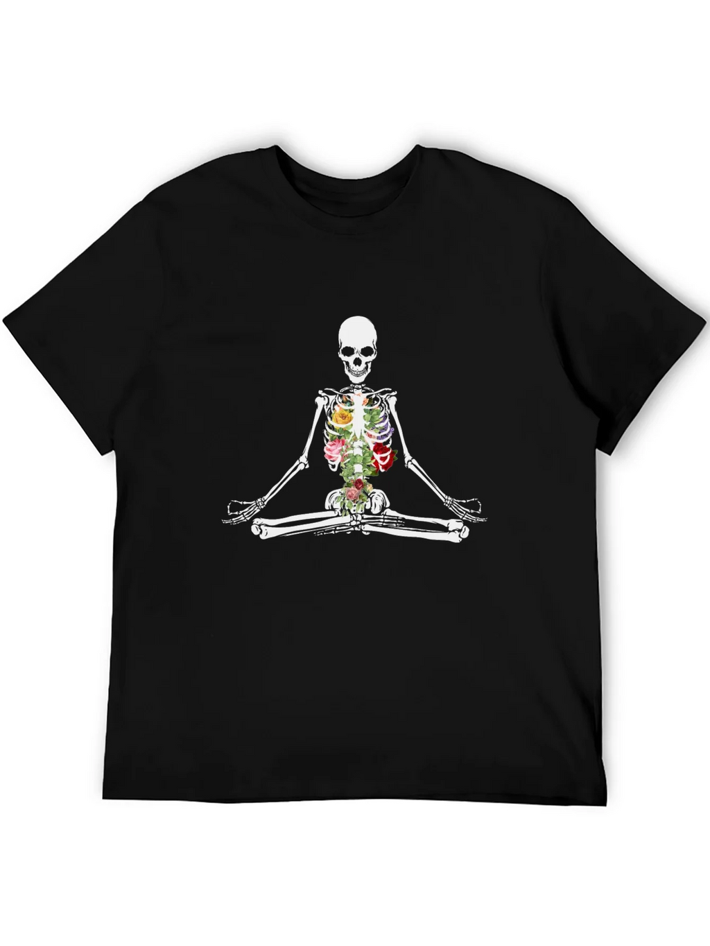Floral Skeleton Meditation T-Shirt product image 5