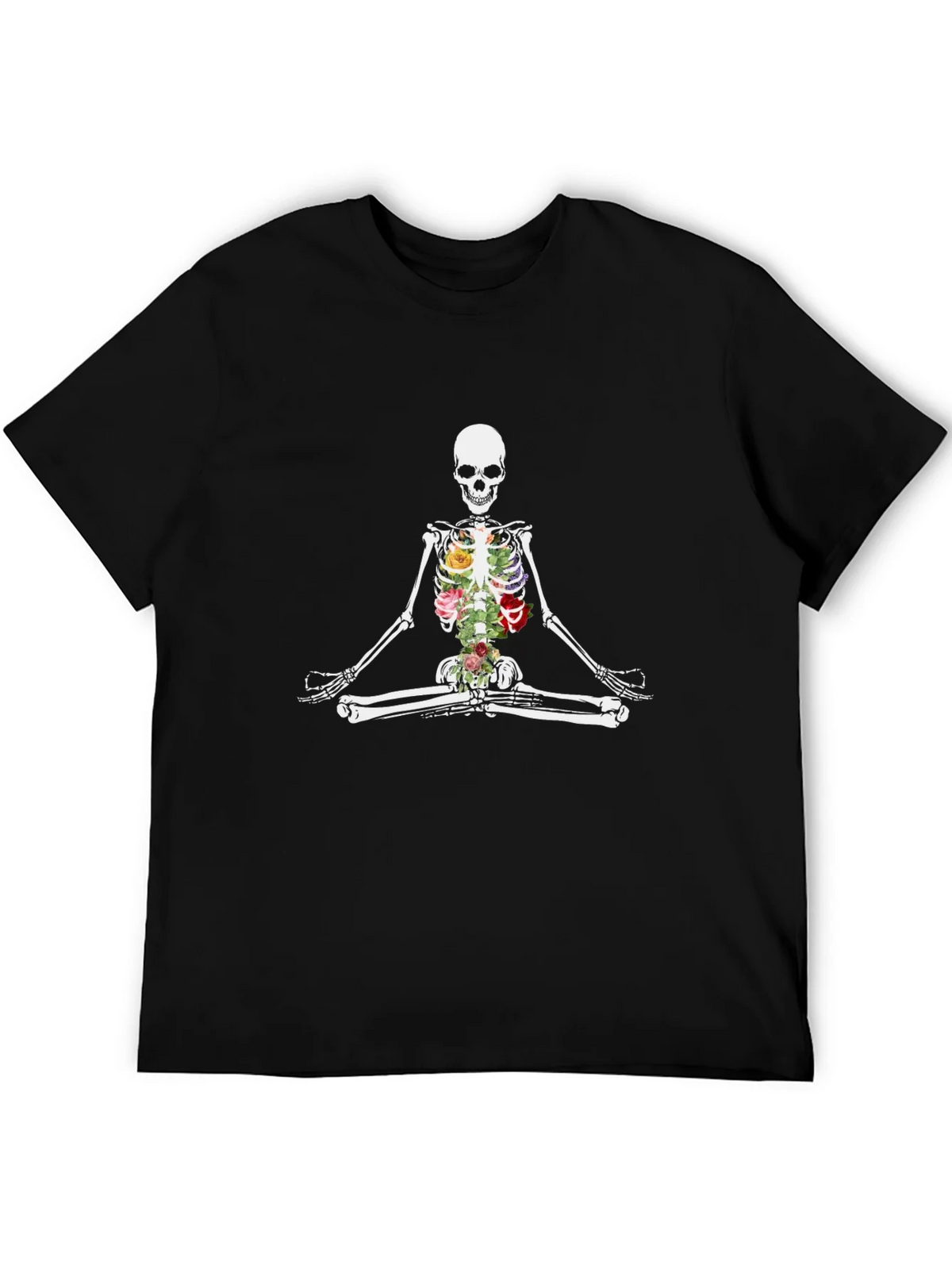 Floral Skeleton Meditation T-Shirt product image 5