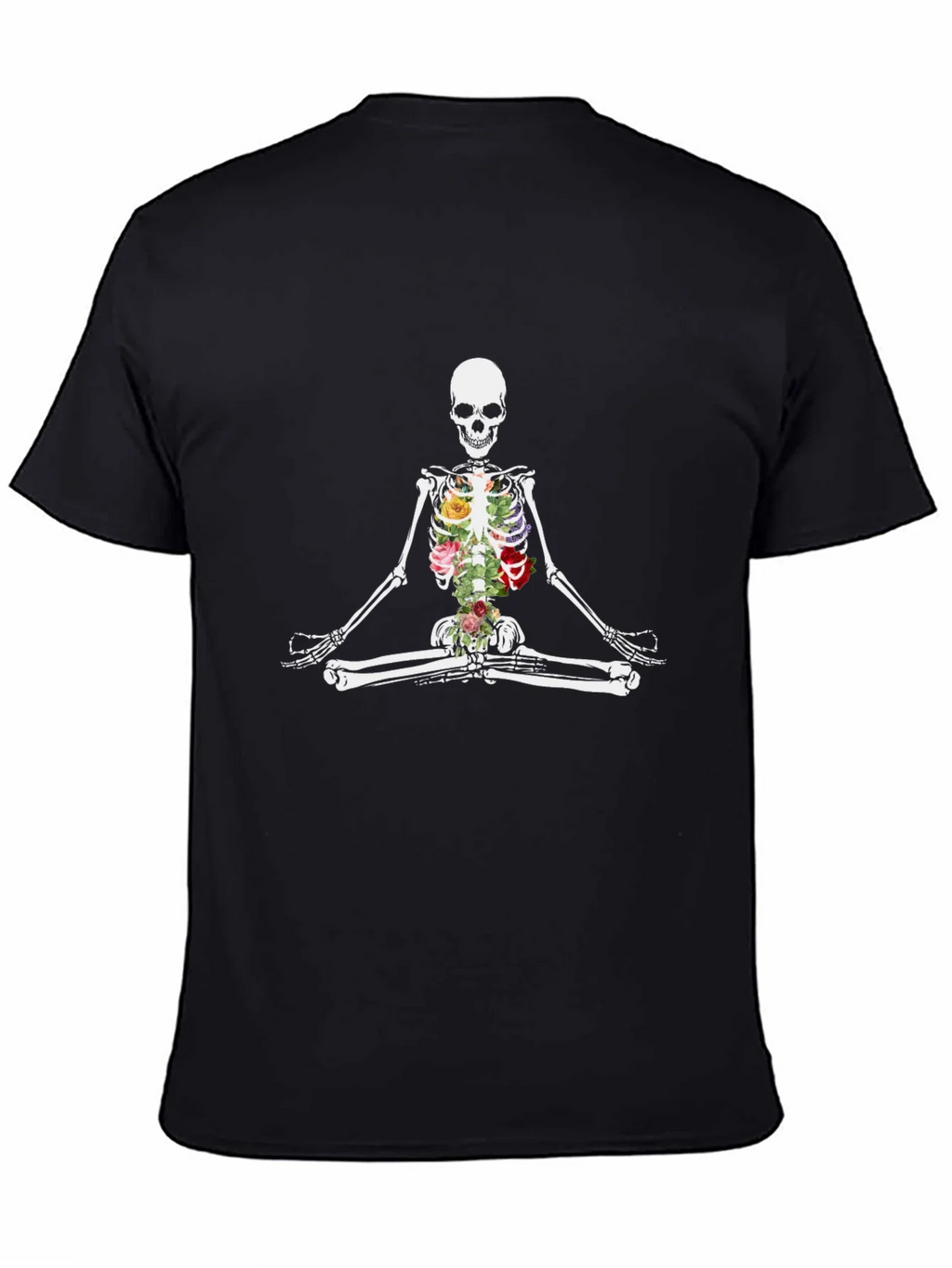 Floral Skeleton Meditation T-Shirt product image 4