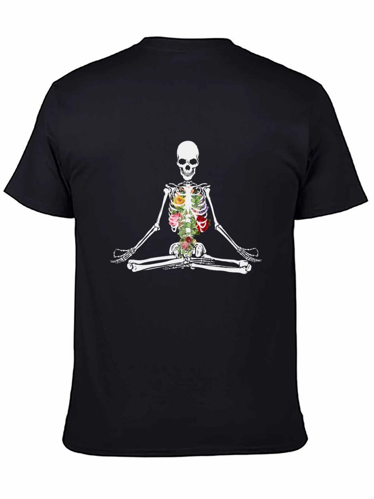 Floral Skeleton Meditation T-Shirt product image 4