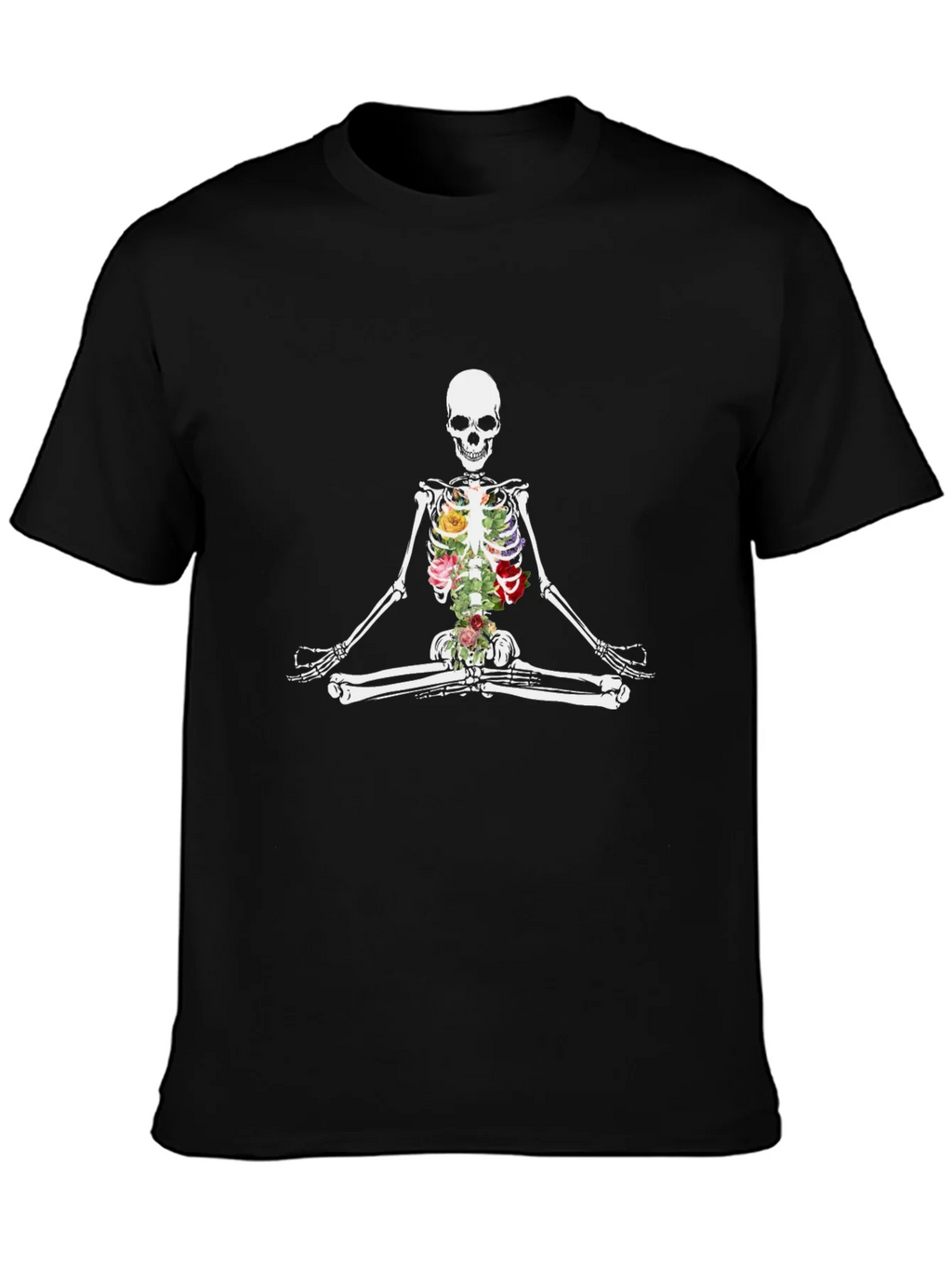 Floral Skeleton Meditation T-Shirt product image 3