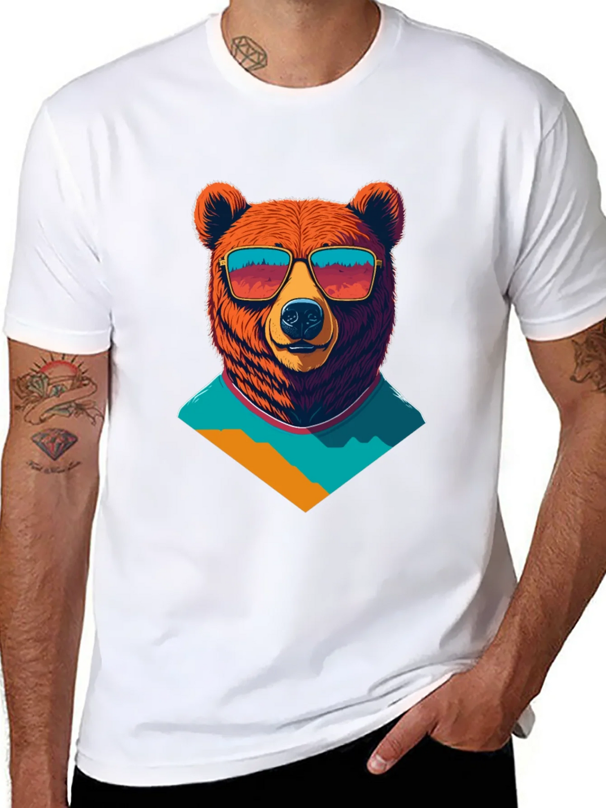 Cool Bear Graphic Tee - Black Cotton T-Shirt product image 7
