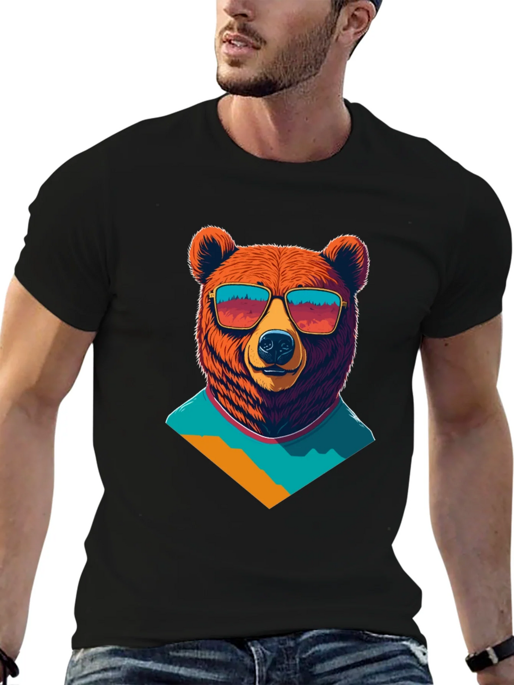 Cool Bear Graphic Tee - Black Cotton T-Shirt product image 6