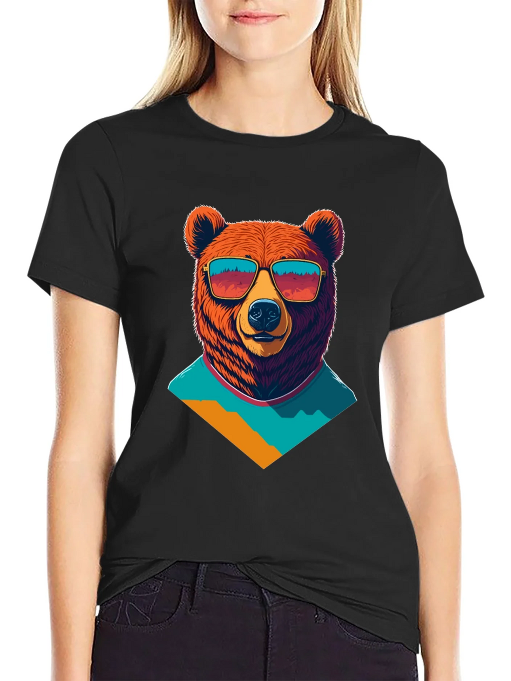Cool Bear Graphic Tee - Black Cotton T-Shirt product image 2
