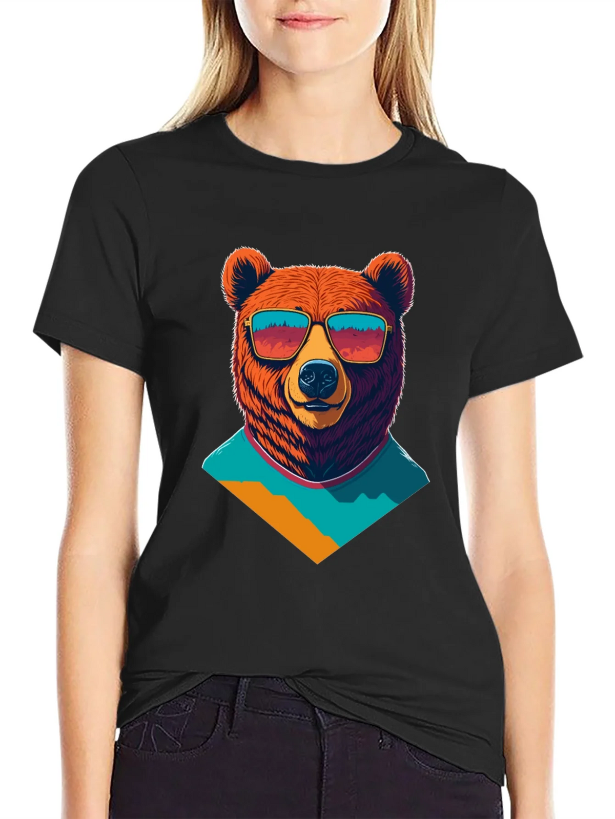 Cool Bear Graphic Tee - Black Cotton T-Shirt product image 2