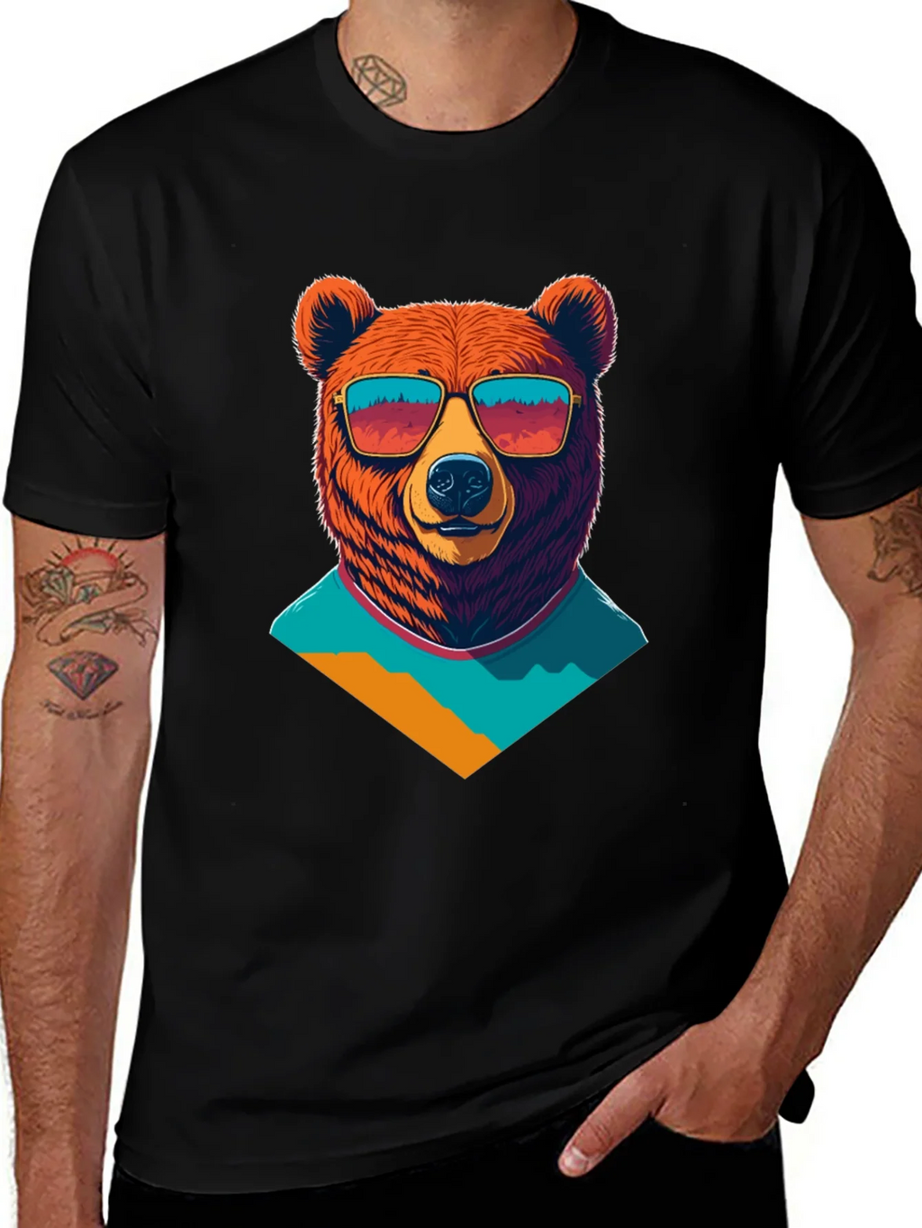 Cool Bear Graphic Tee - Black Cotton T-Shirt product image 1