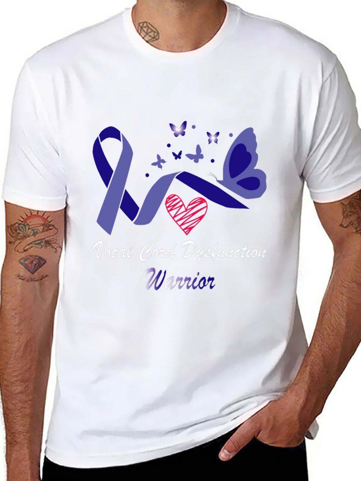 Vocal Cord Dysfunction Warrior Awareness T-Shirt product image 5