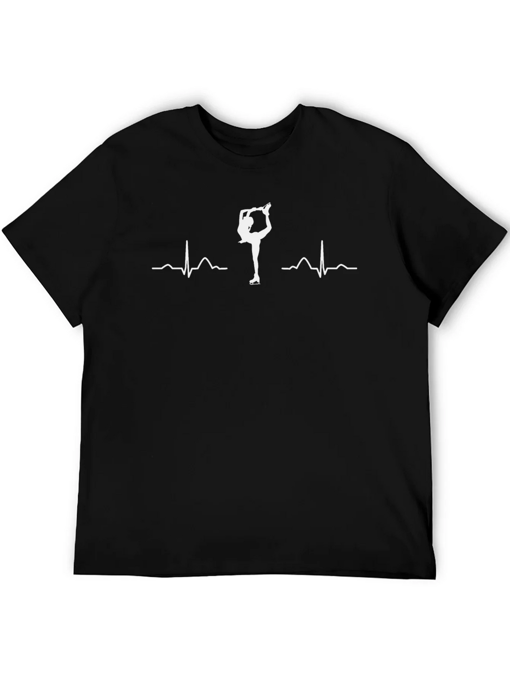 Ice Skating Heartbeat T-Shirt - Black product image 5