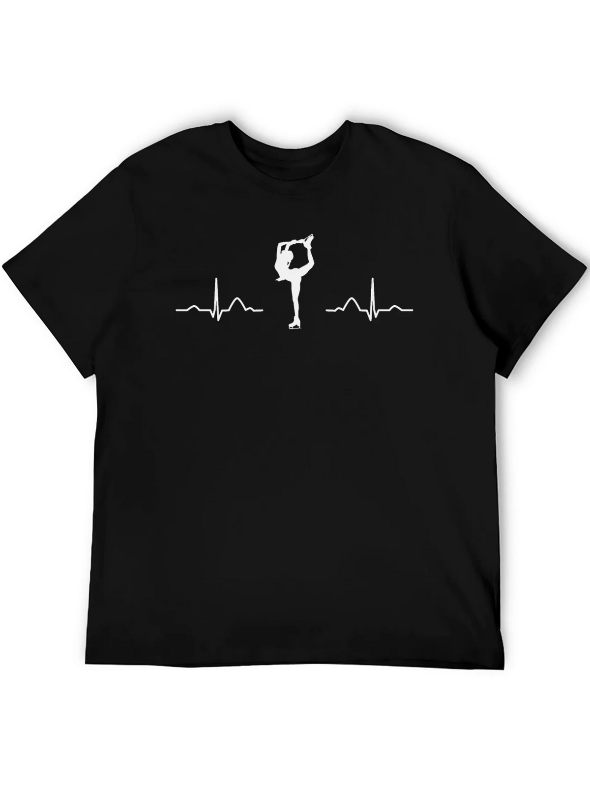 Ice Skating Heartbeat T-Shirt - Black product image 5