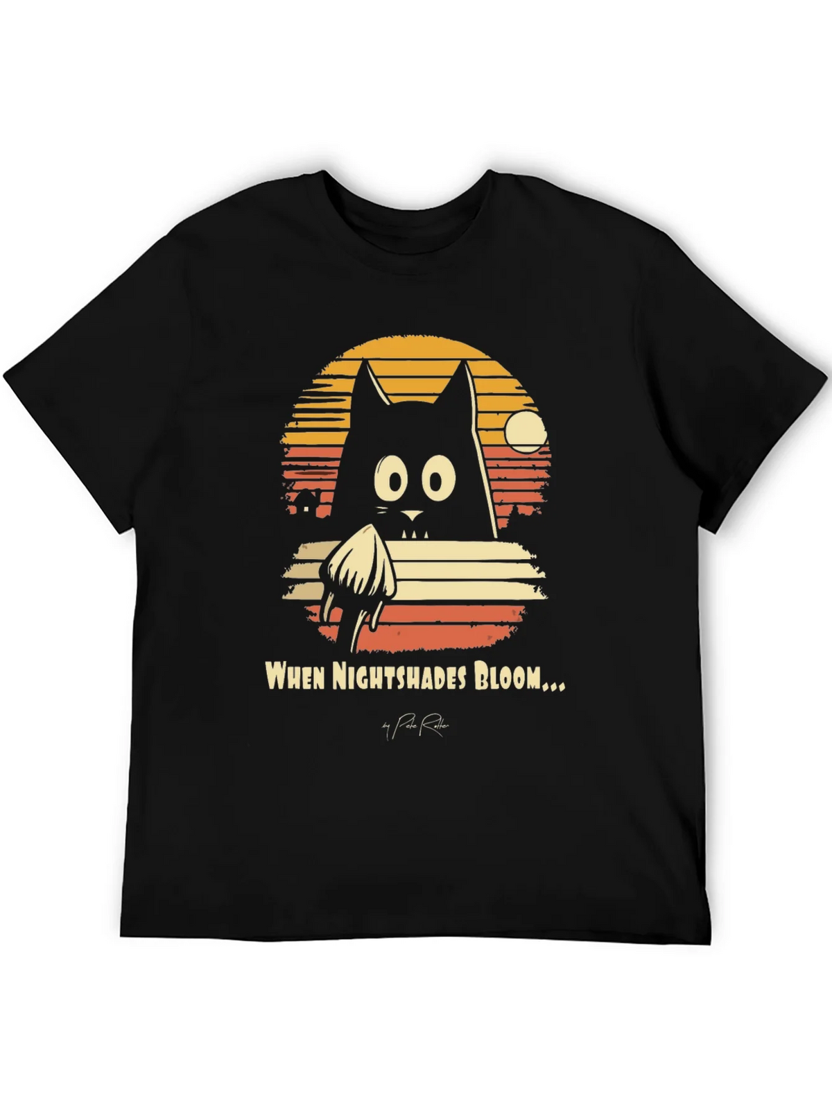 Nightshades Bloom T-Shirt Black Cat Tee product image 5