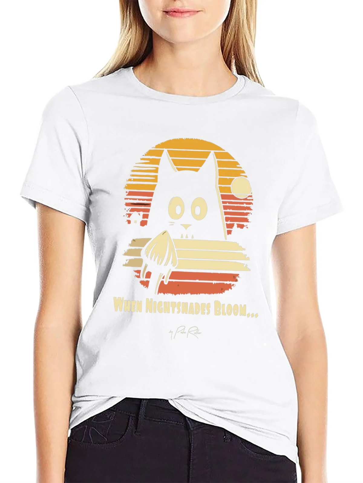 Nightshades Bloom T-Shirt Black Cat Tee product image 8
