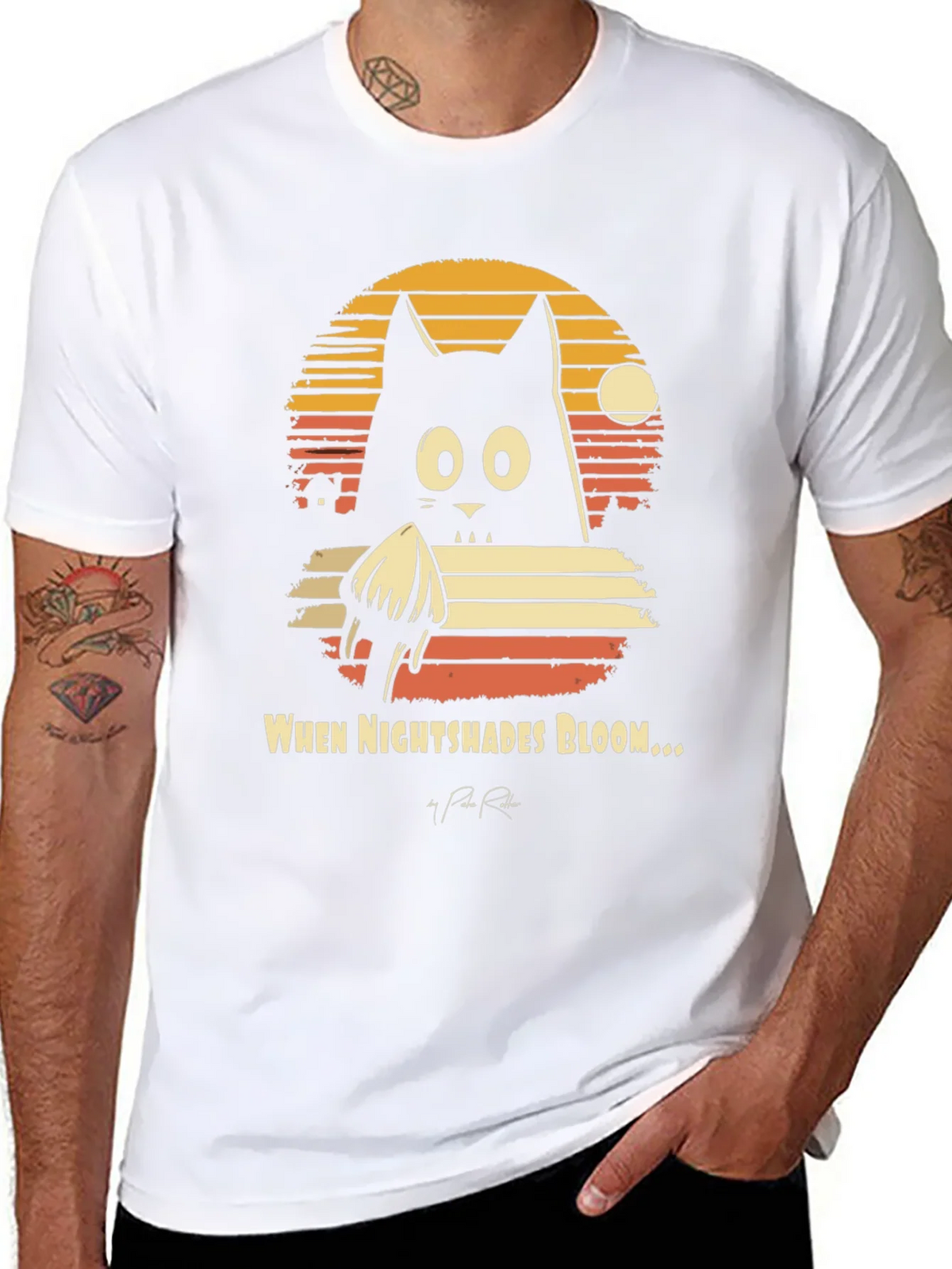 Nightshades Bloom T-Shirt Black Cat Tee product image 7