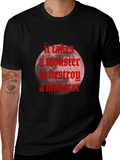Monster Destroy Graphic Black T-Shirt product image 1
