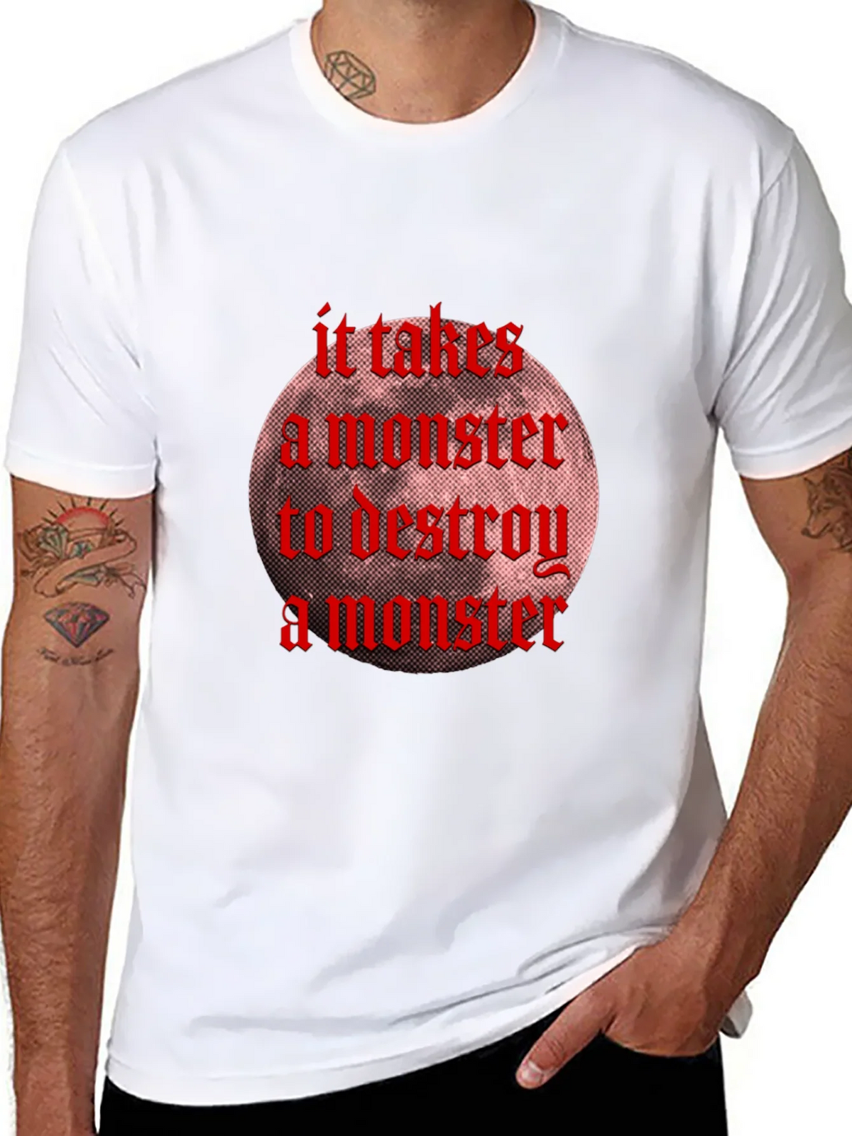Monster Destroy Graphic Black T-Shirt product image 7