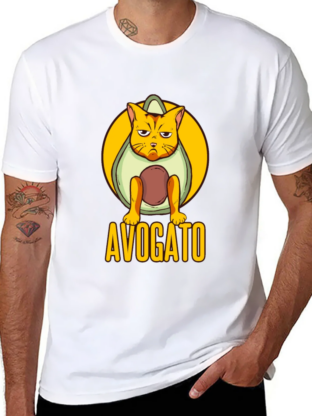 Avogato Black T-Shirt: Cat Avocado Pun product image 7