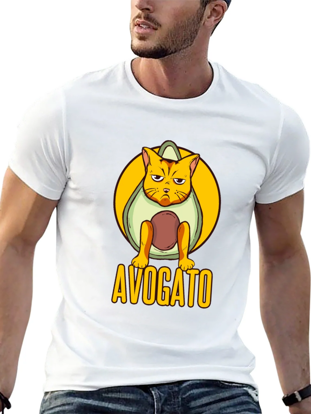Avogato Black T-Shirt: Cat Avocado Pun product image 12