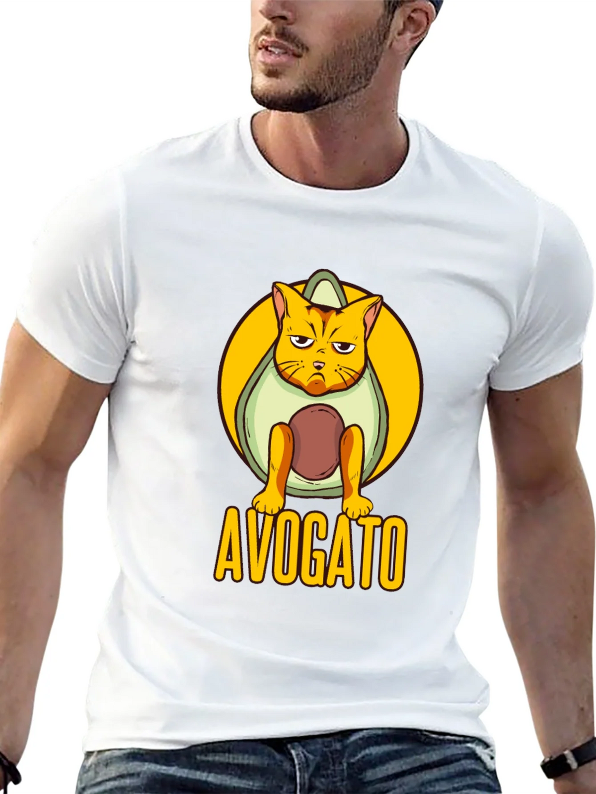 Avogato Black T-Shirt: Cat Avocado Pun product image 12