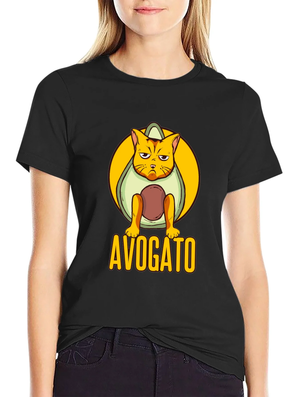 Avogato Black T-Shirt: Cat Avocado Pun product image 2
