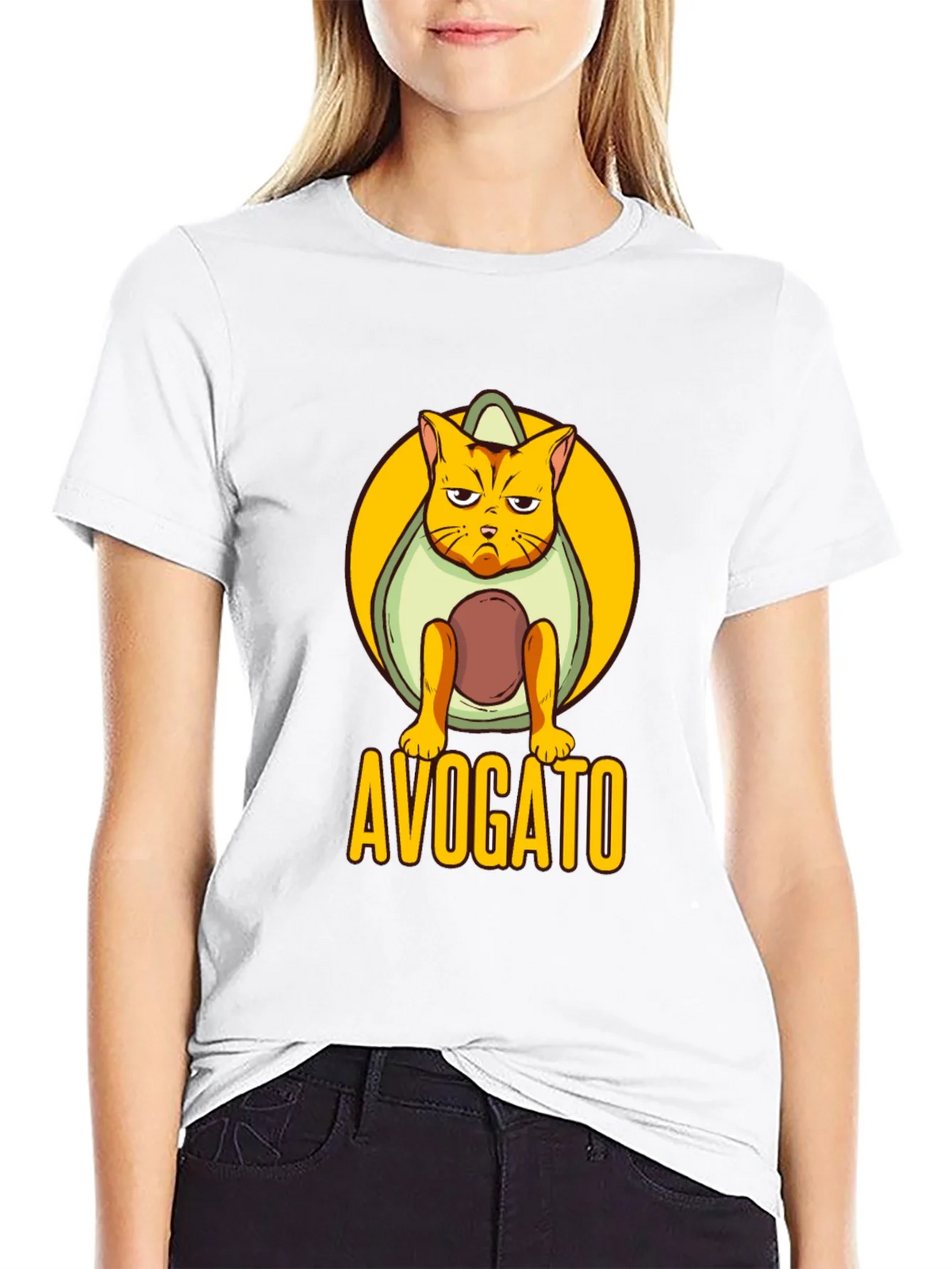 Avogato Black T-Shirt: Cat Avocado Pun product image 8