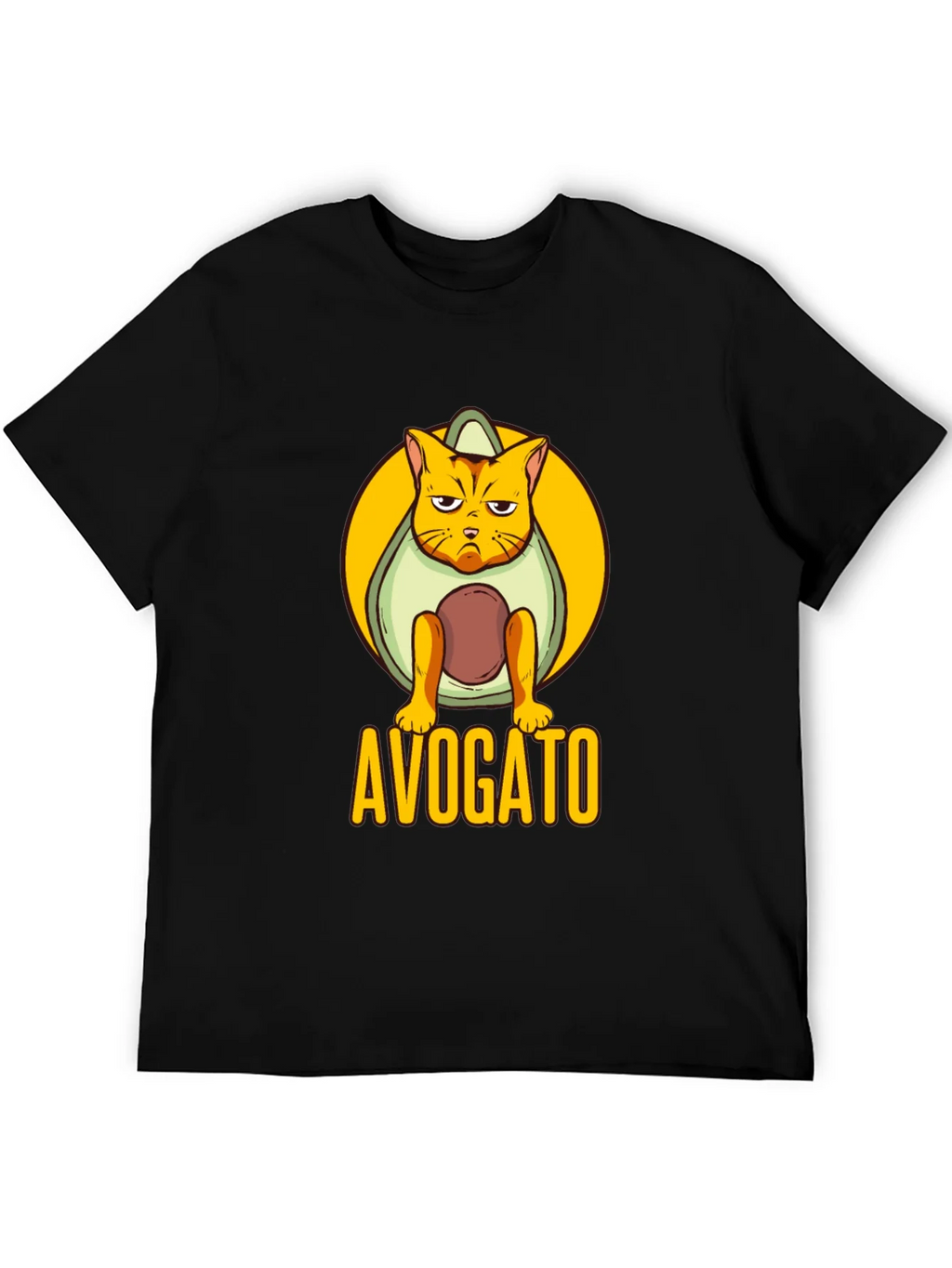 Avogato Black T-Shirt: Cat Avocado Pun product image 5