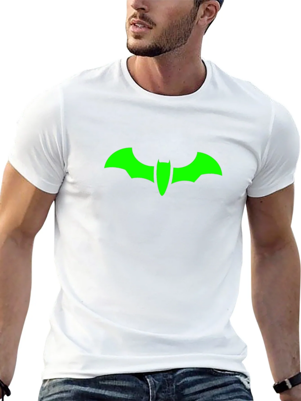 Green Bat Symbol Black T-Shirt product image 12
