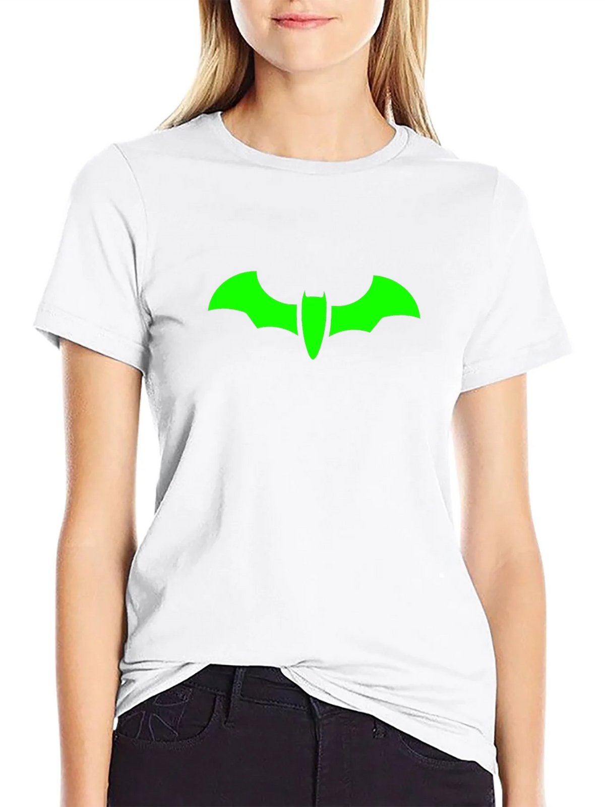Green Bat Symbol Black T-Shirt product image 8
