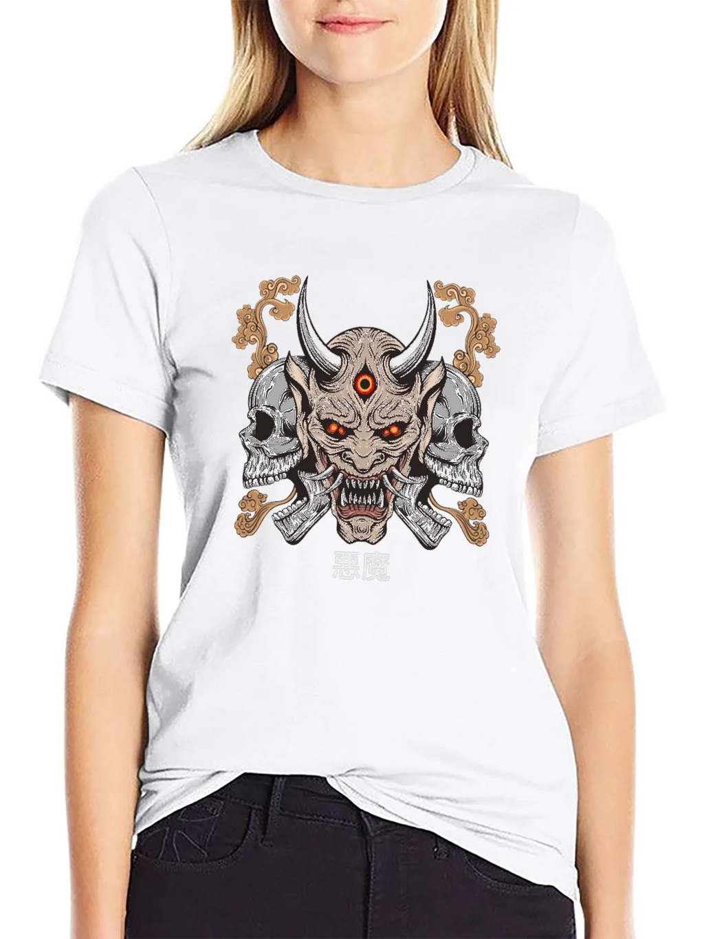 Demon Skull Graphic Print T-Shirt product image 8