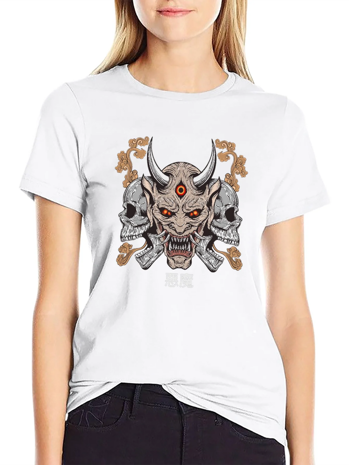 Demon Skull Graphic Print T-Shirt product image 8
