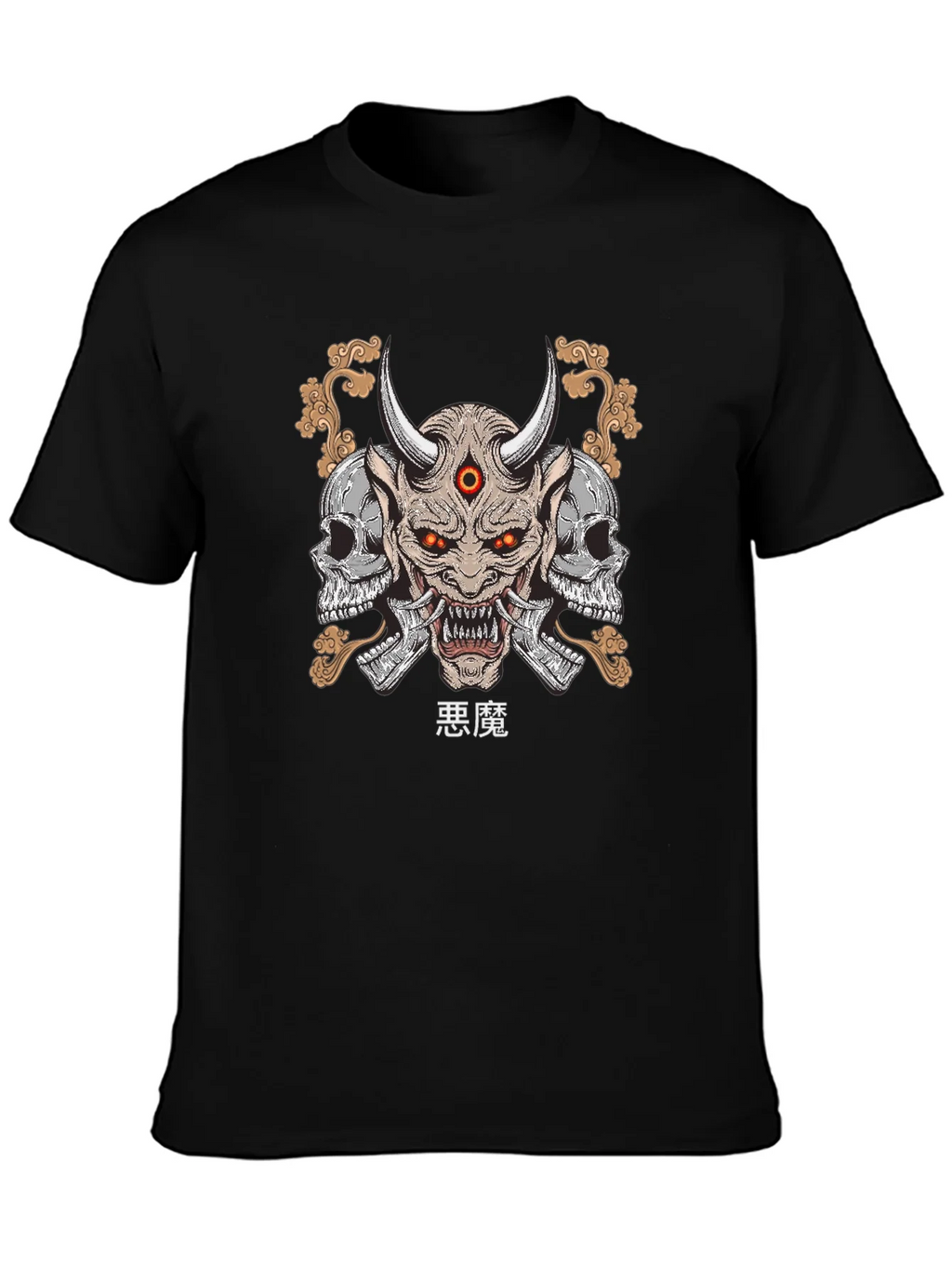 Demon Skull Graphic Print T-Shirt product image 3