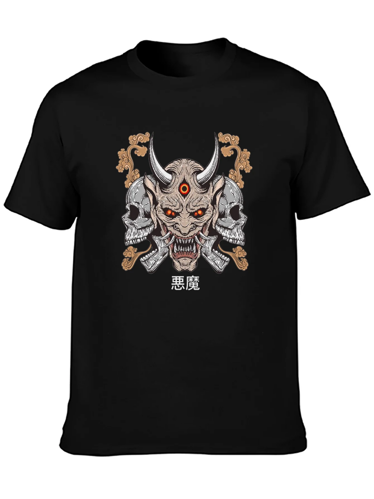Demon Skull Graphic Print T-Shirt product image 3