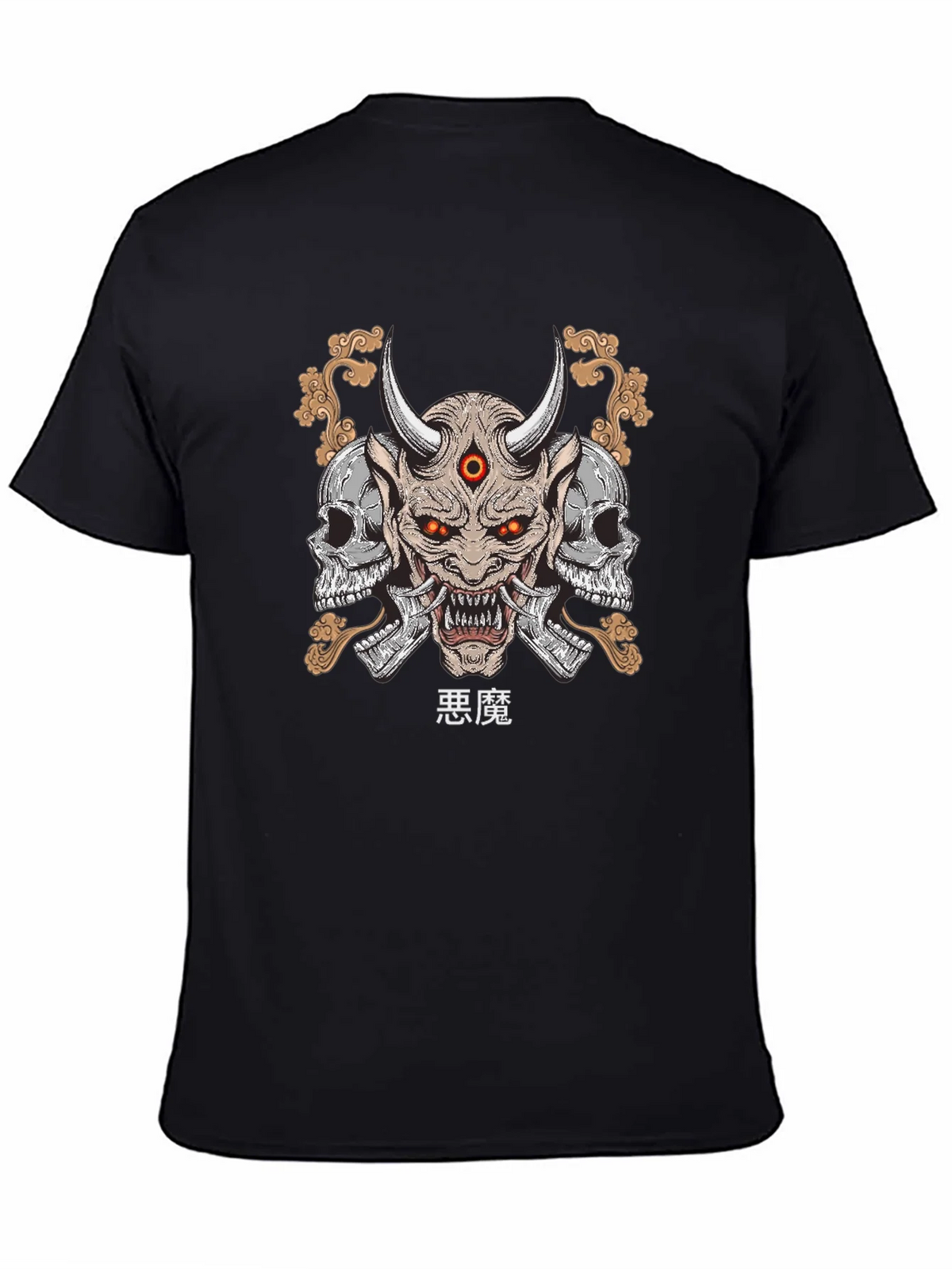 Demon Skull Graphic Print T-Shirt product image 4