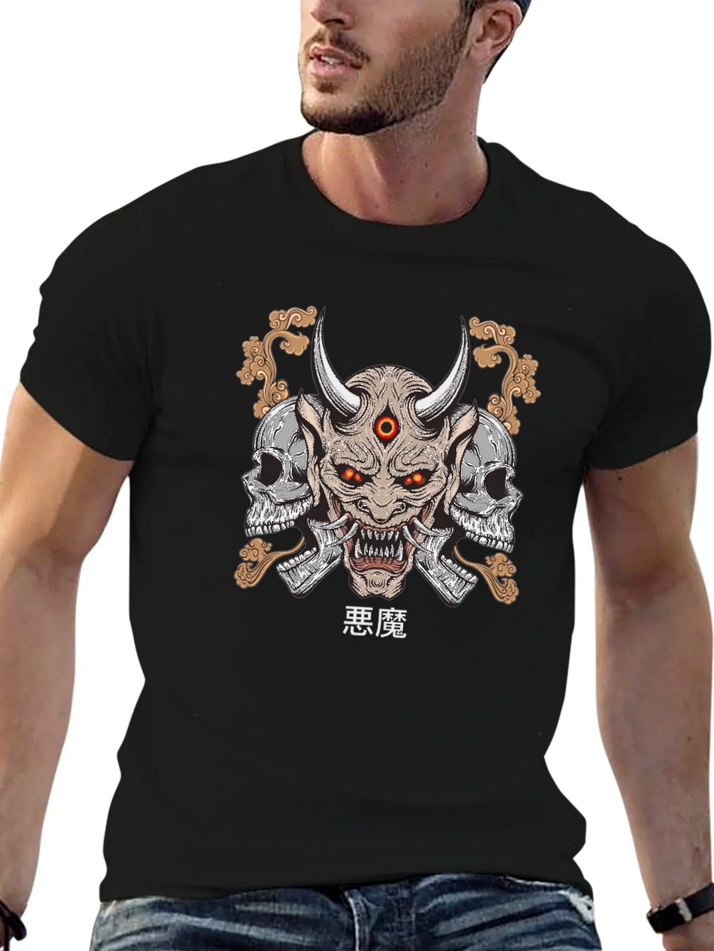 Demon Skull Graphic Print T-Shirt product image 6