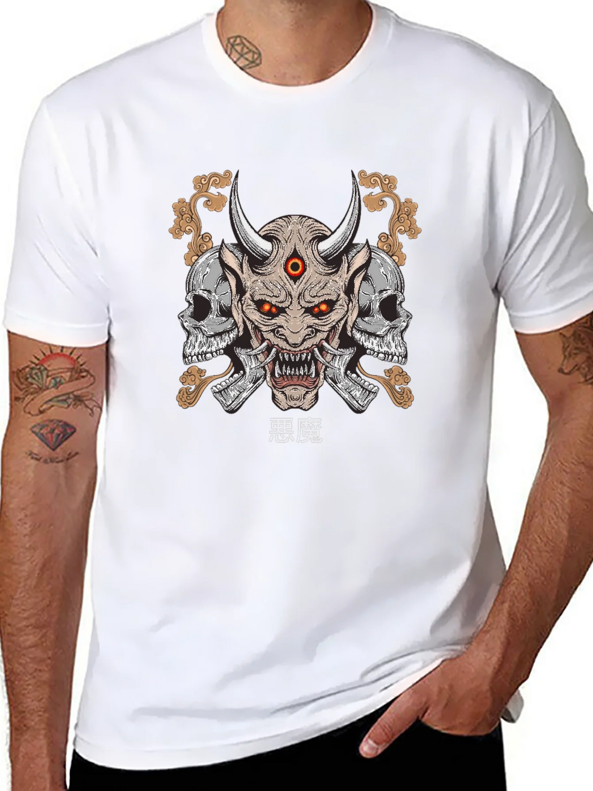 Demon Skull Graphic Print T-Shirt product image 7