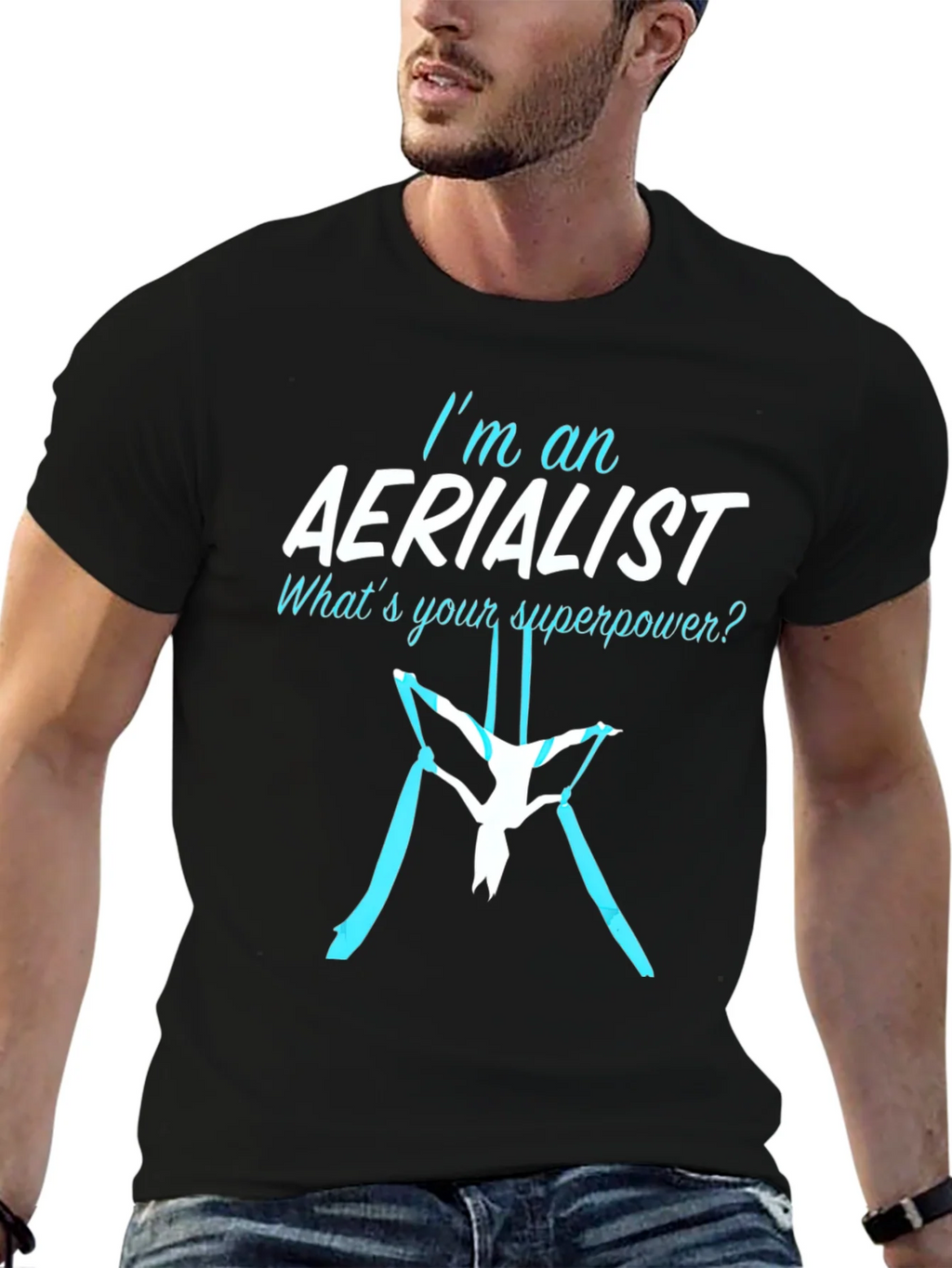 Aerialist Superpower T-Shirt - Black Cotton Blend product image 6
