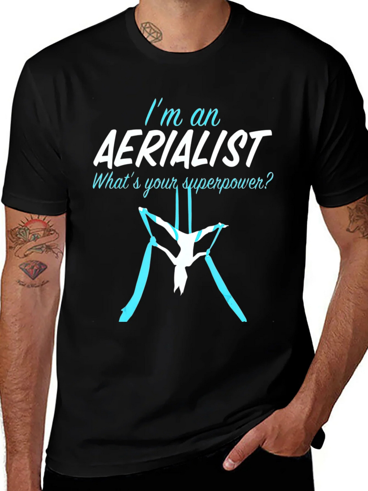Aerialist Superpower T-Shirt - Black Cotton Blend product image 1
