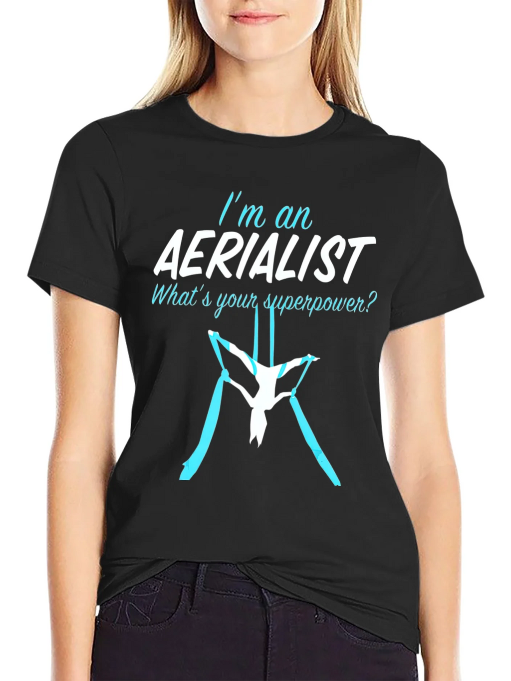 Aerialist Superpower T-Shirt - Black Cotton Blend product image 2