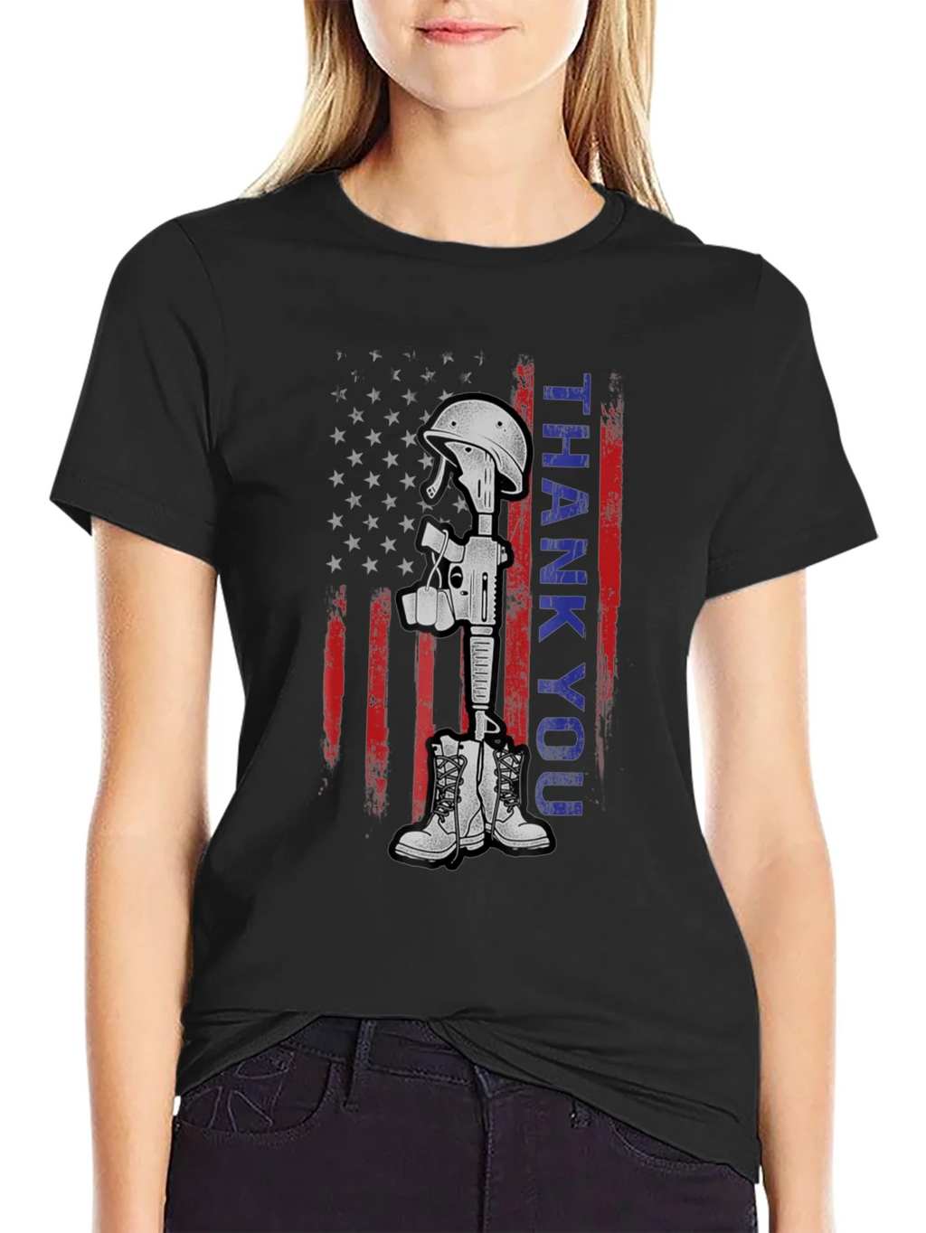 Thank You Battle Cross T-Shirt - Patriotic Tribute Tee product image 2