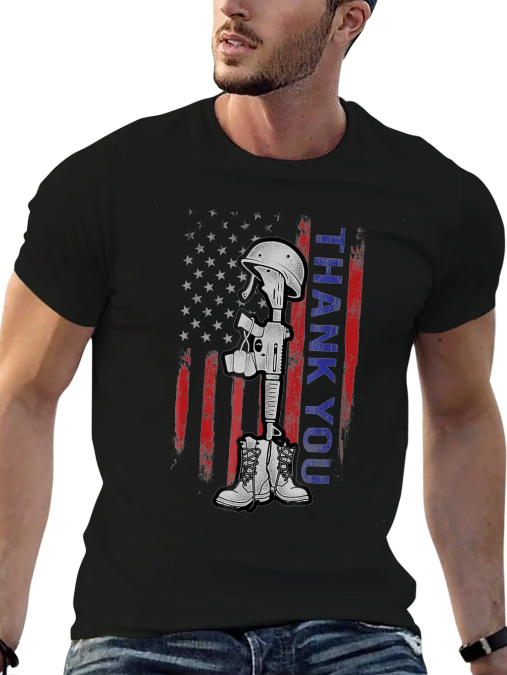 Thank You Battle Cross T-Shirt - Patriotic Tribute Tee product image 6
