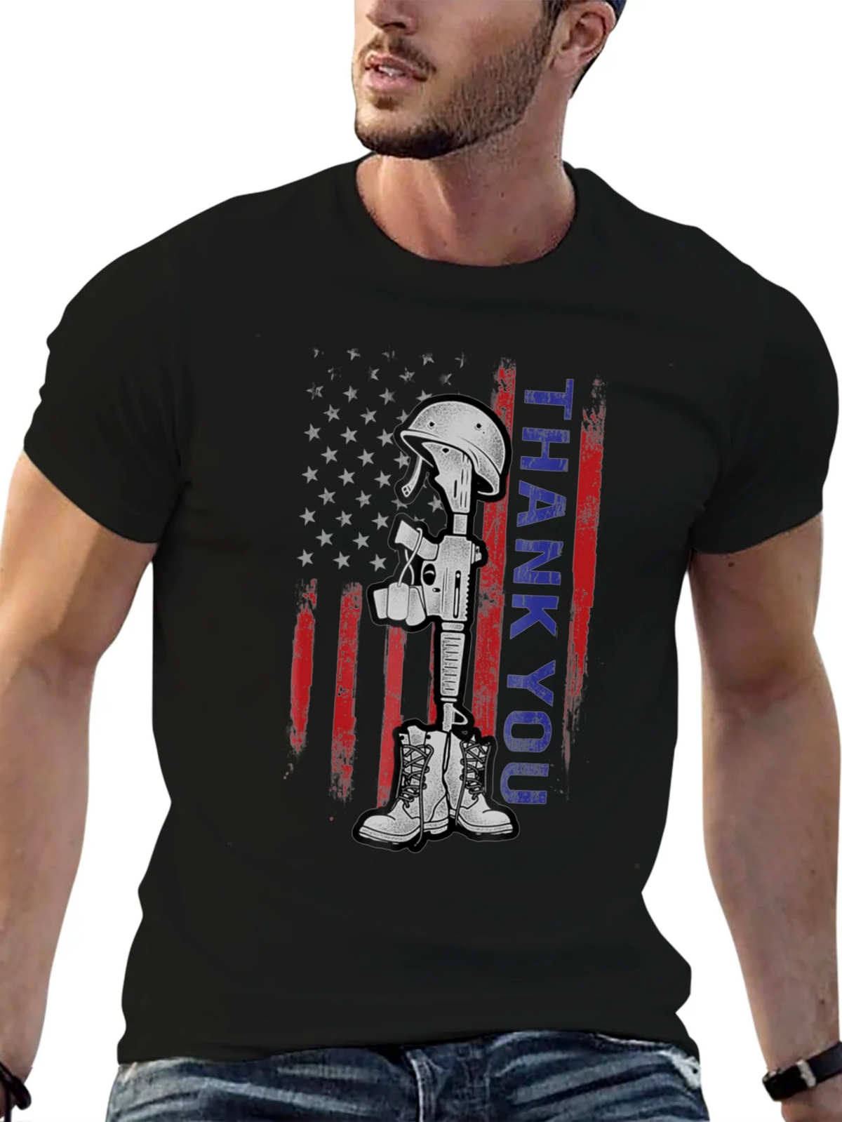 Thank You Battle Cross T-Shirt - Patriotic Tribute Tee product image 6