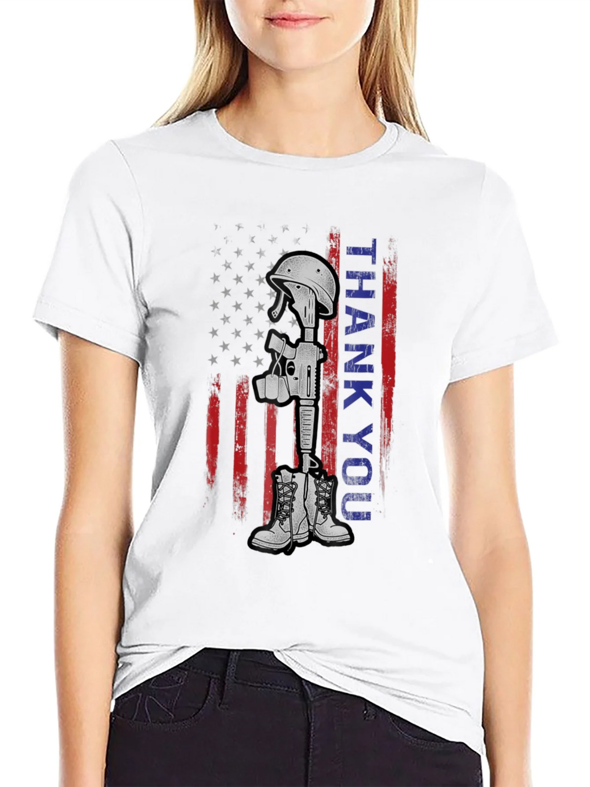 Thank You Battle Cross T-Shirt - Patriotic Tribute Tee product image 8
