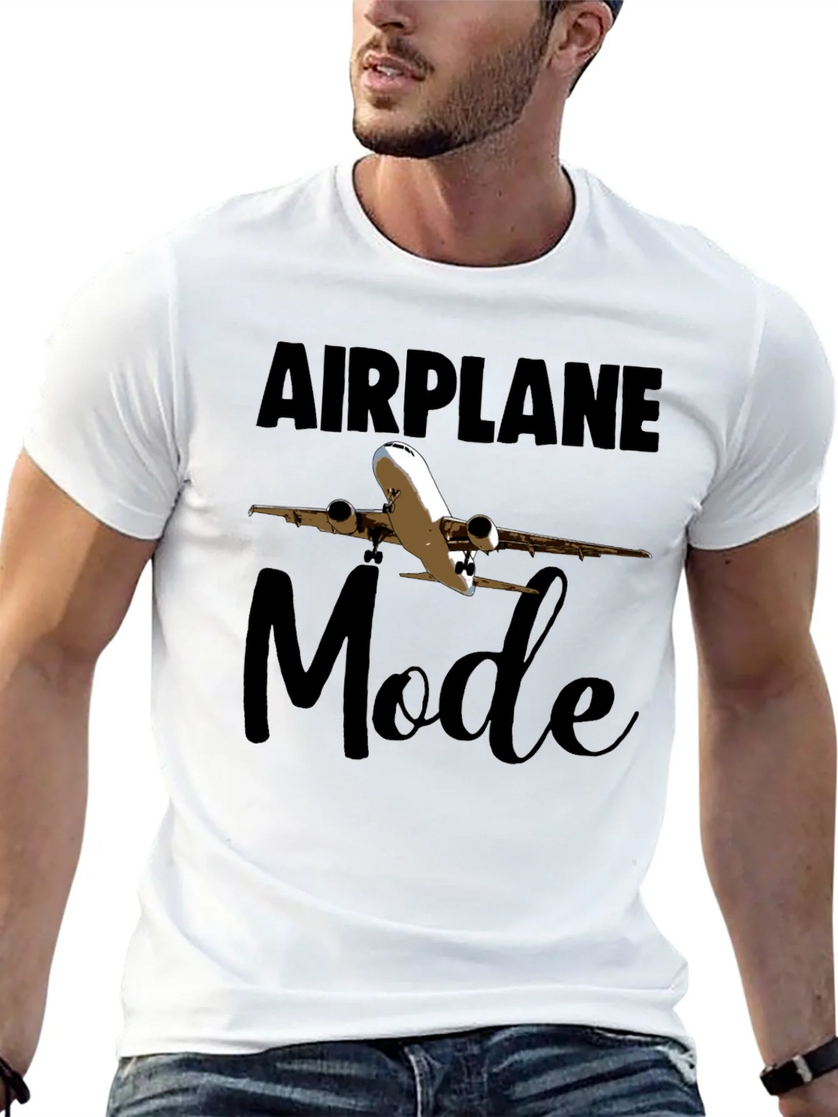 Airplane Mode Black T-Shirt product image 12