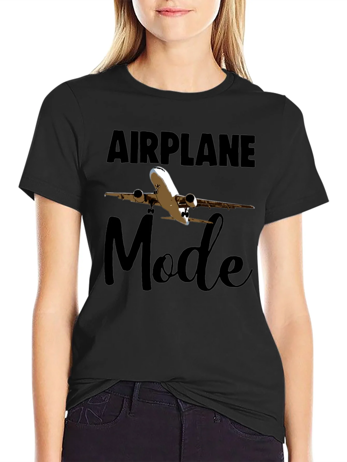 Airplane Mode Black T-Shirt product image 2