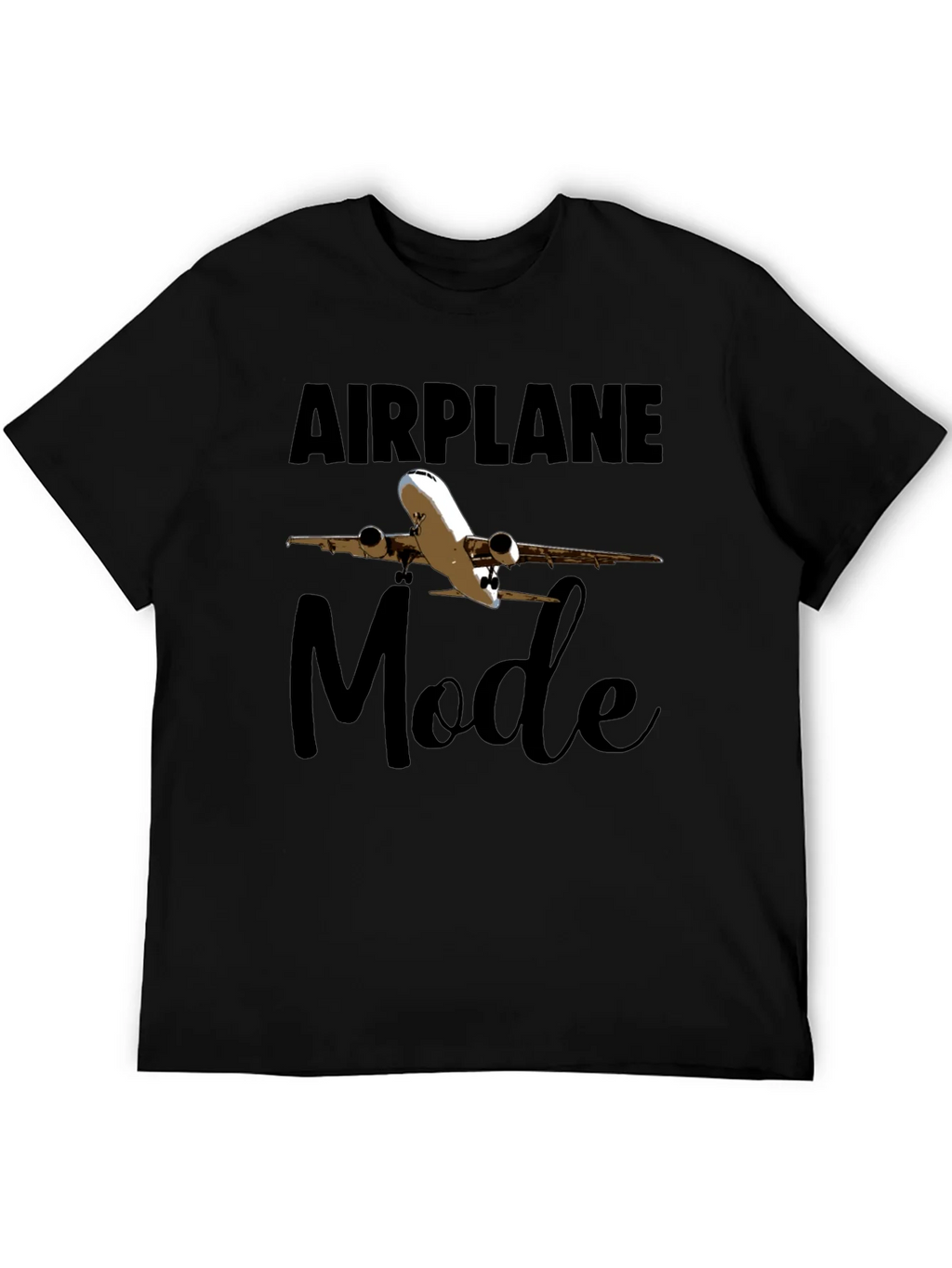 Airplane Mode Black T-Shirt product image 5