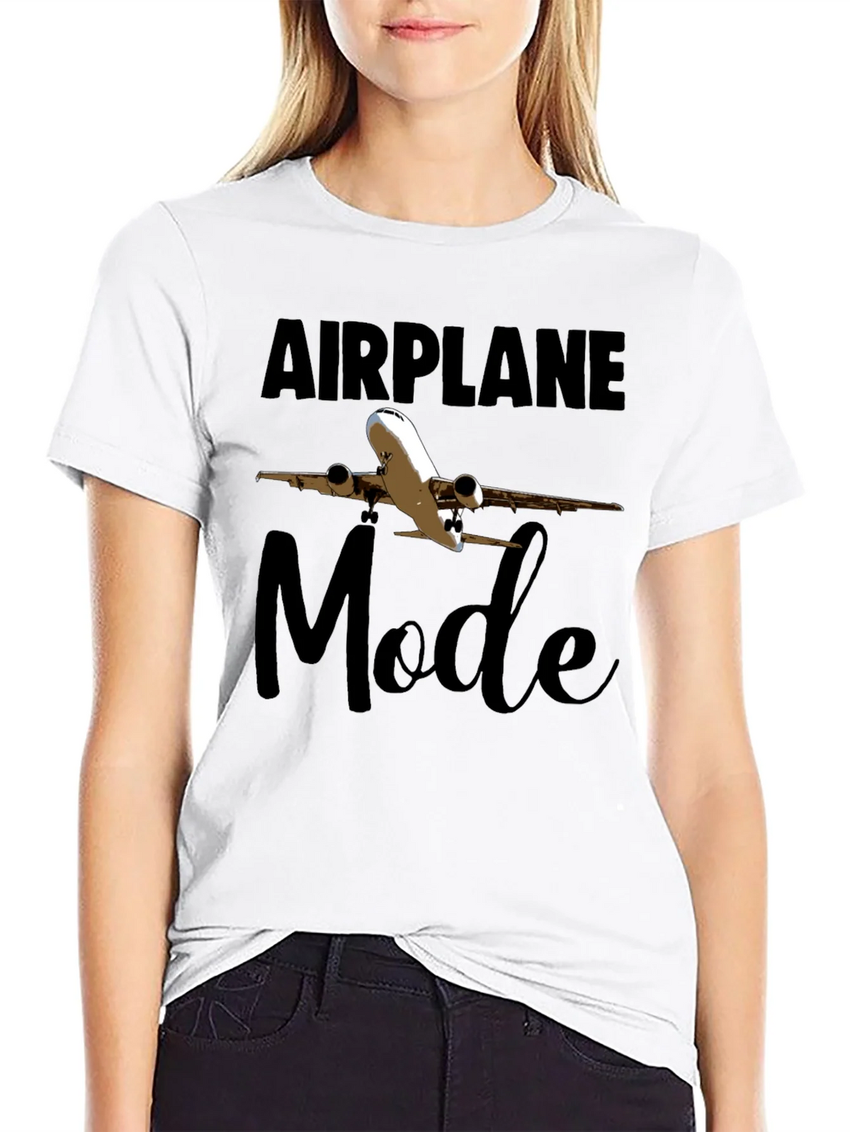 Airplane Mode Black T-Shirt product image 8