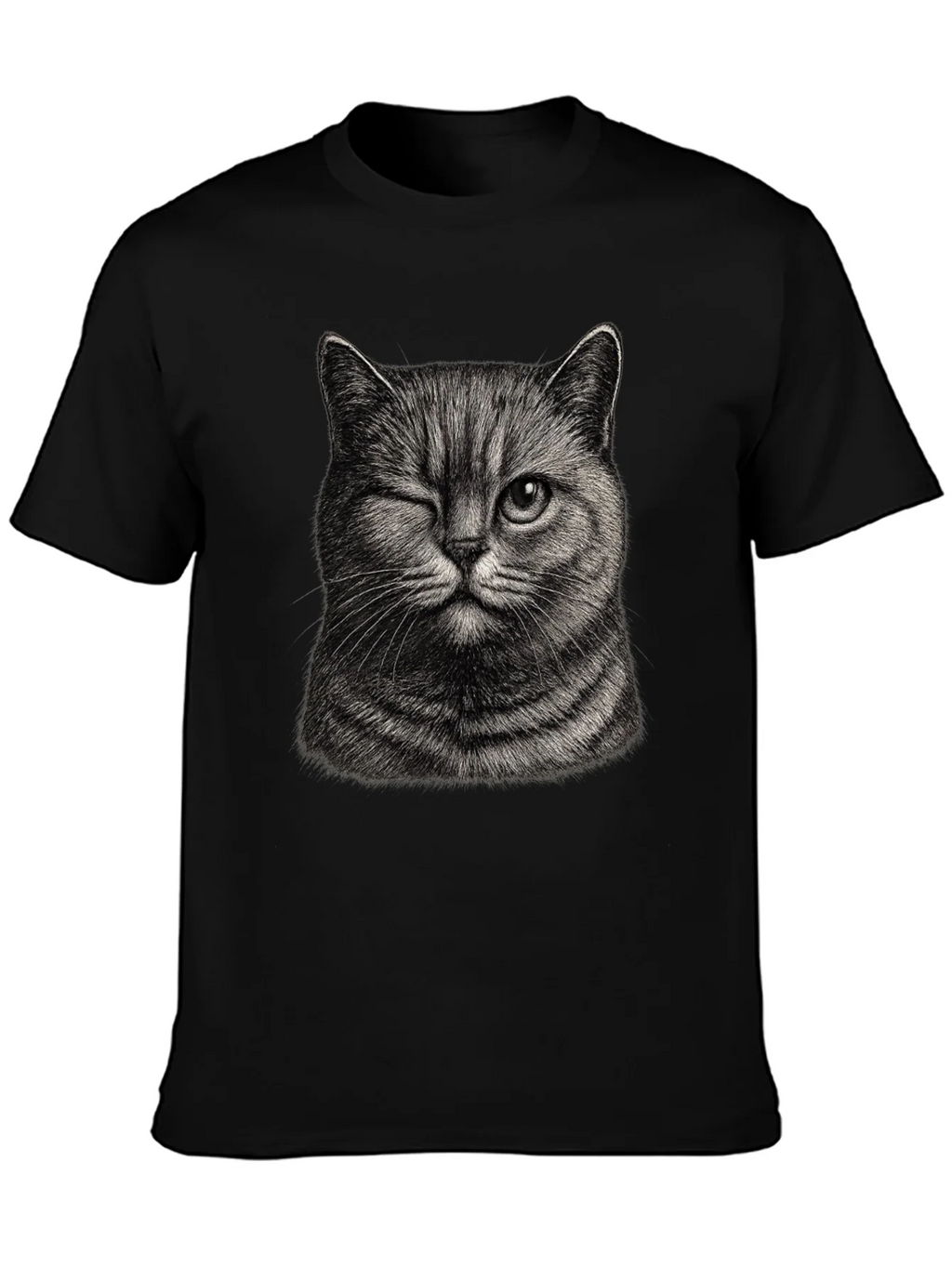 Winking Cat Graphic Tee - Mens Black T-Shirt product image 3