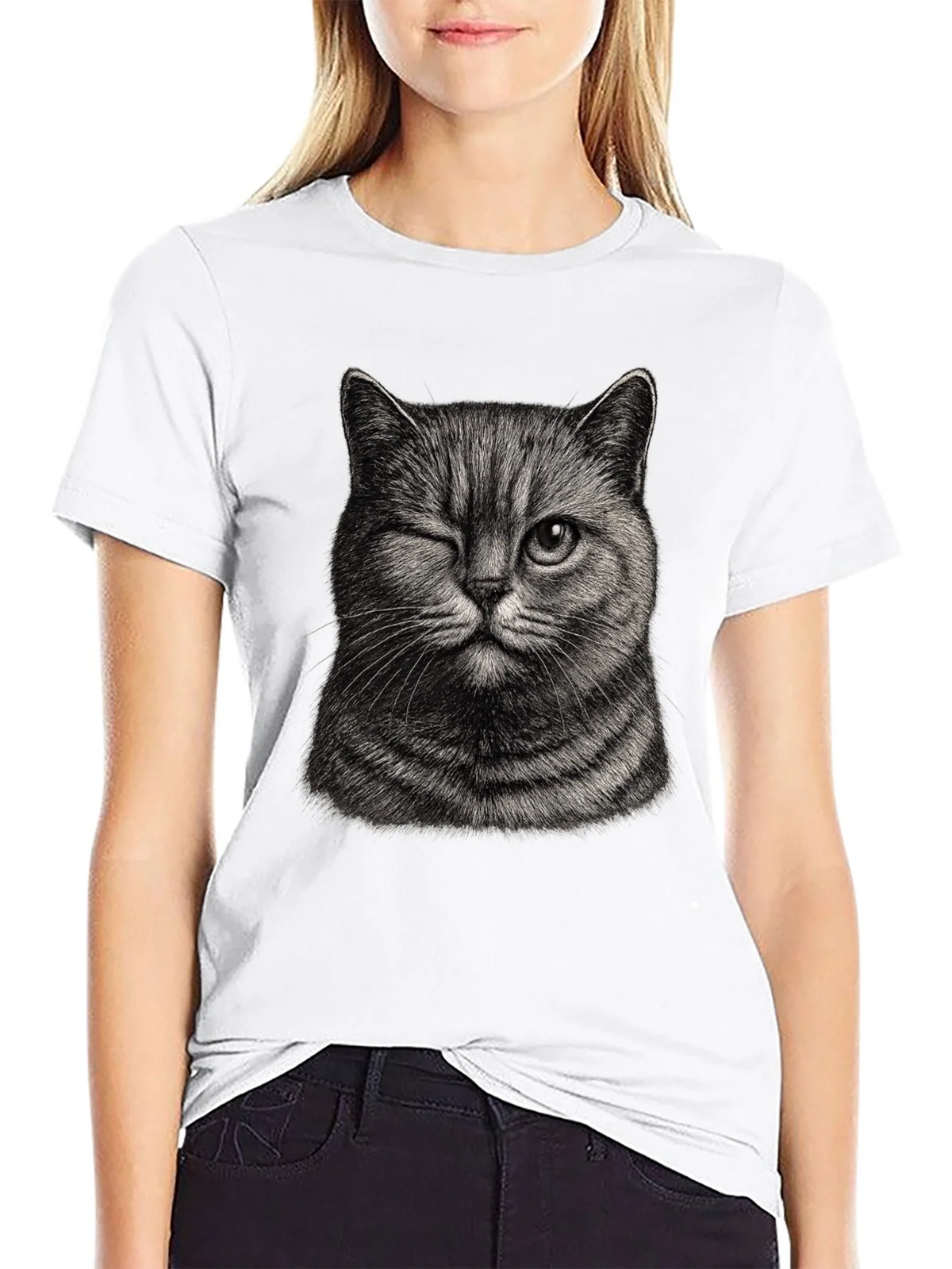 Winking Cat Graphic Tee - Mens Black T-Shirt product image 8