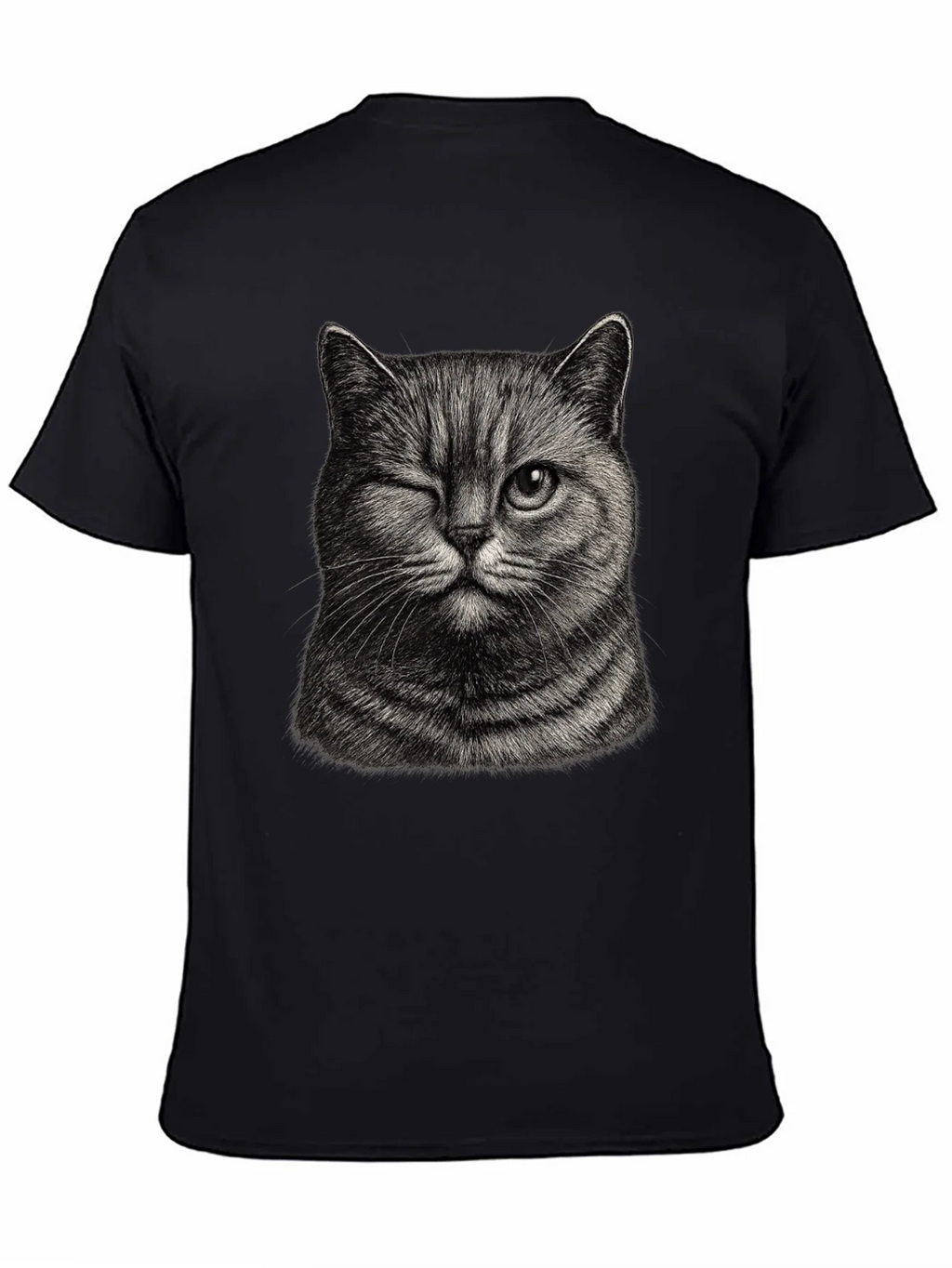 Winking Cat Graphic Tee - Mens Black T-Shirt product image 4