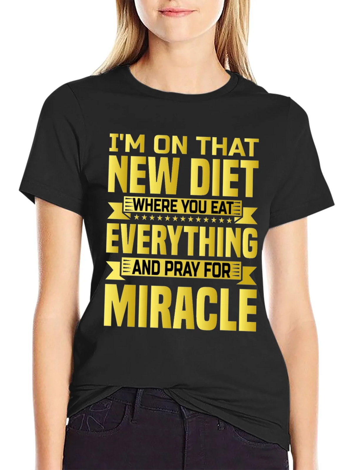 Funny Diet T-Shirt - Eat Everything & Pray for Miracle product image 2