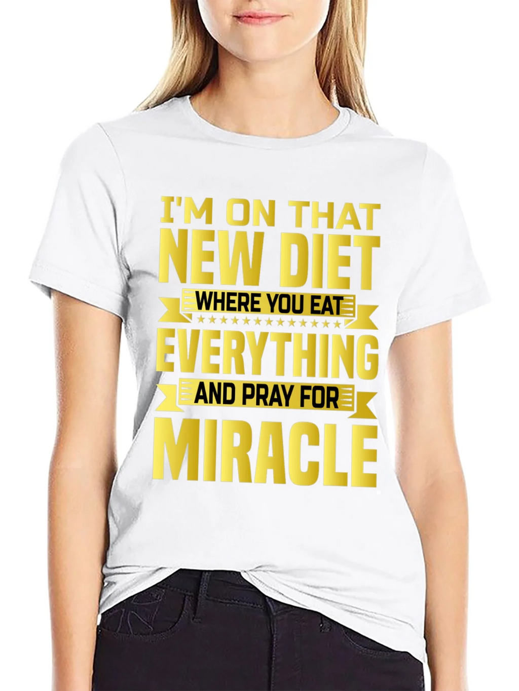 Funny Diet T-Shirt - Eat Everything & Pray for Miracle product image 8
