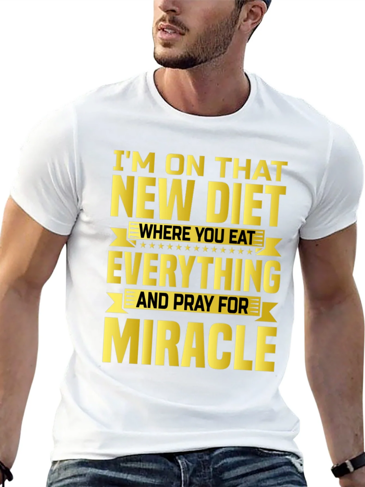 Funny Diet T-Shirt - Eat Everything & Pray for Miracle product image 11